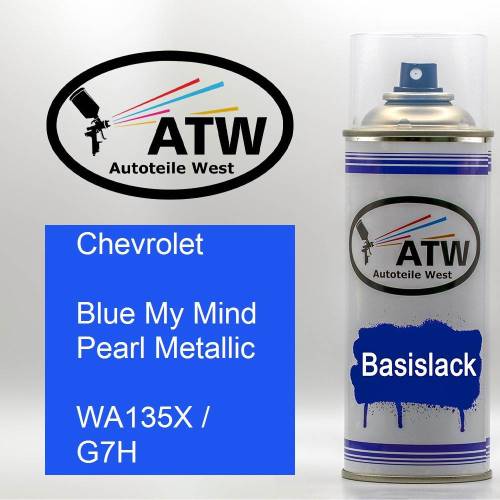 Chevrolet, Blue My Mind Pearl Metallic, WA135X / G7H: 400ml Sprühdose, von ATW Autoteile West.